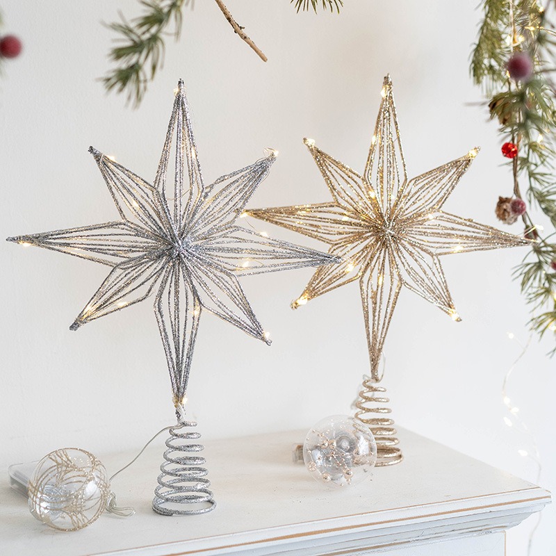 Star Tree Topper - Decoración Navideña, Adorno de Hierro para