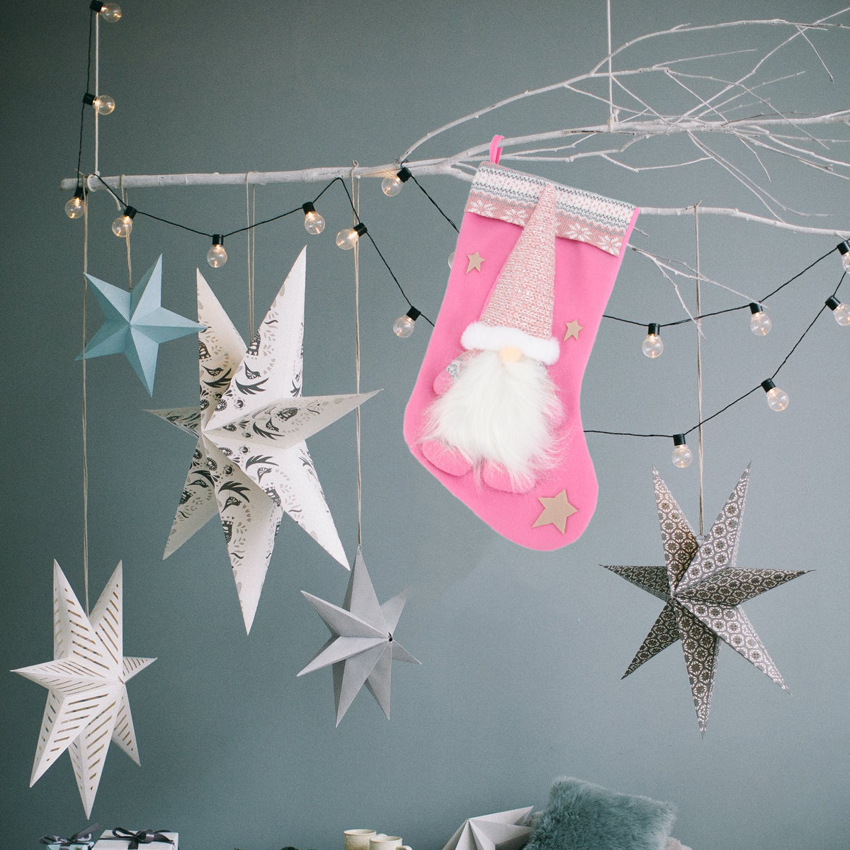 1 pieza de calcetín navideño c - Christmas Stocking Hanging reseña y precio