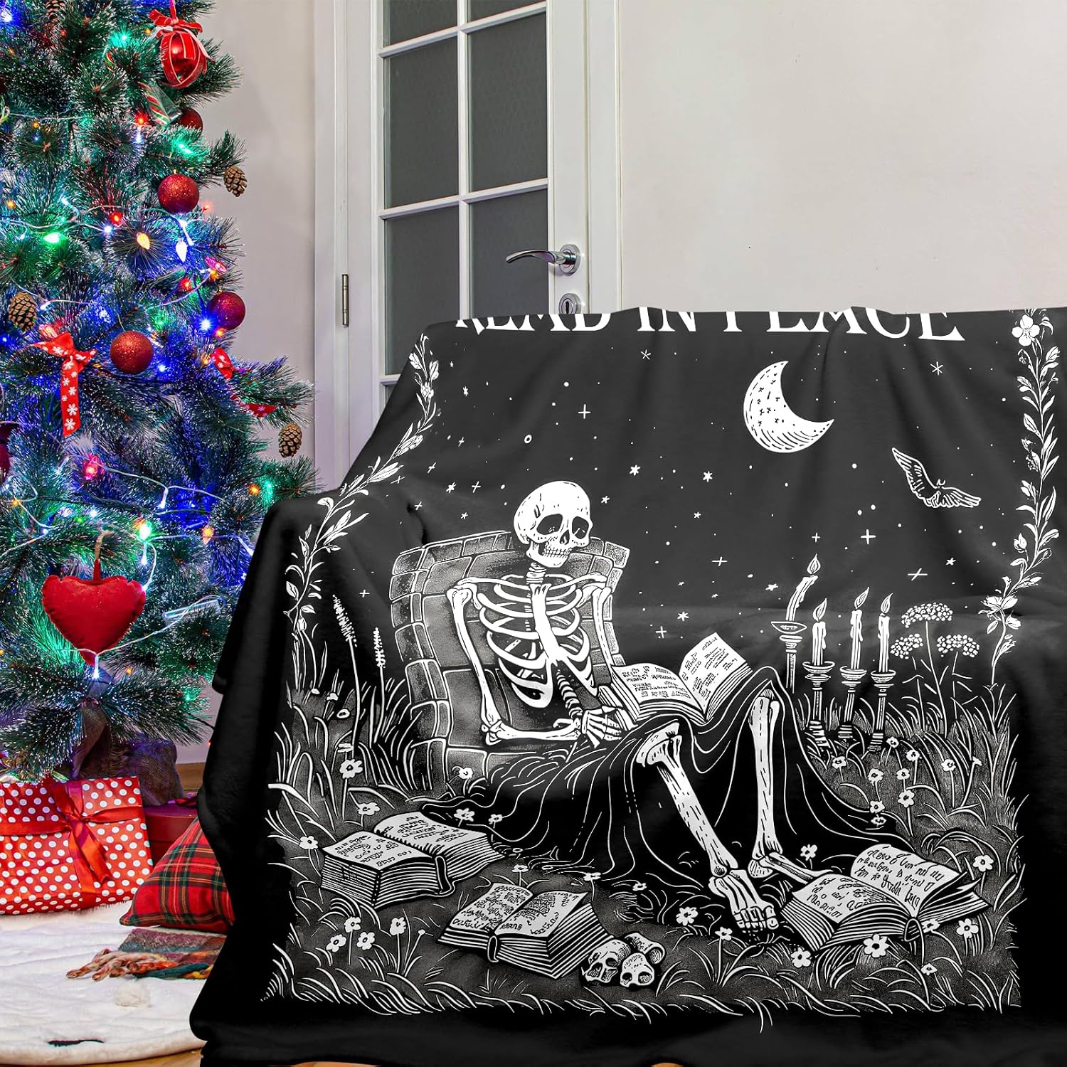 Manta Gótica con Fantasmas Ley - Christmas Throw Blanket reseña y precio