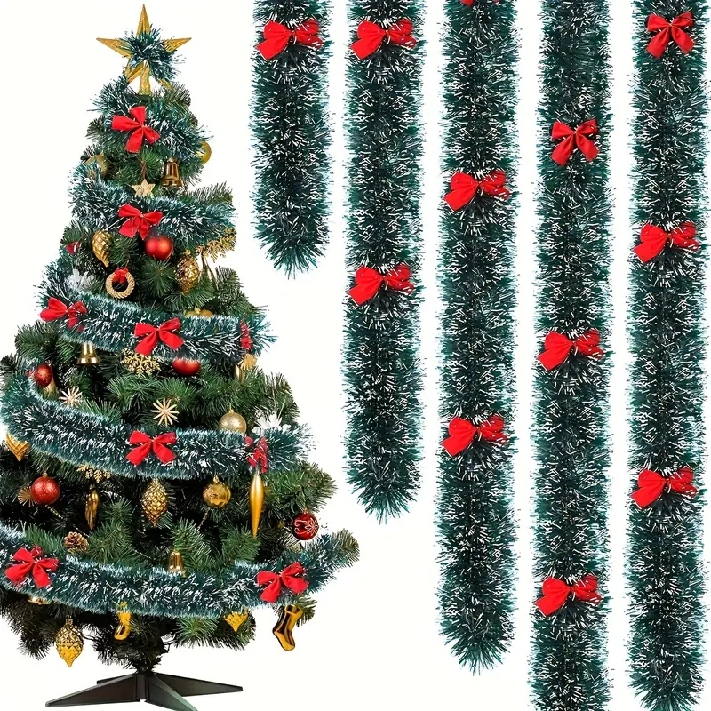 Cintas de oropel con lazo de N - Tinsel Garland Decoration reseña y precio