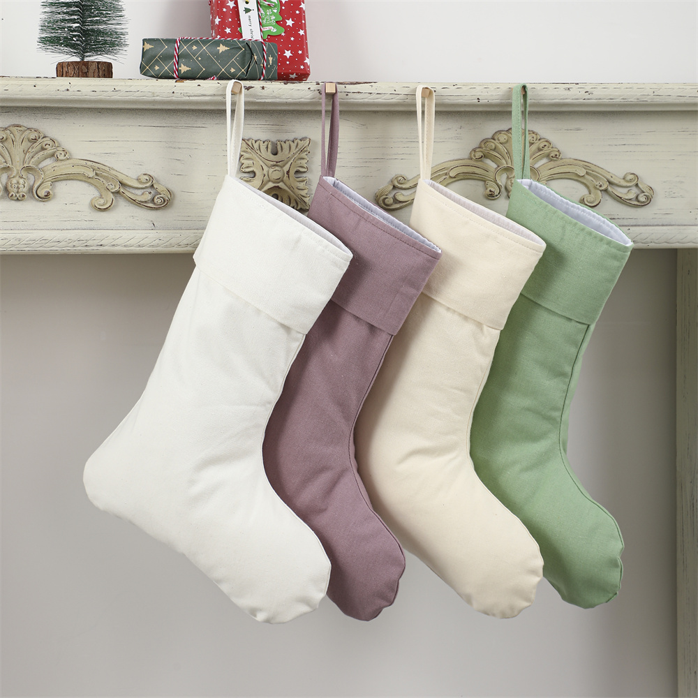 Calcetín navideño de lino, cal - Christmas Stocking Hanging reseña y precio